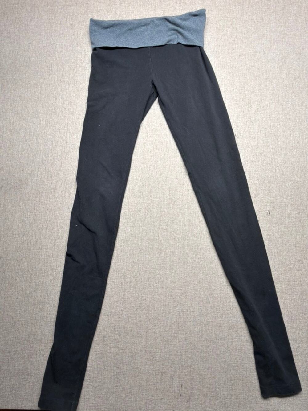 Victoria’s Secret PINK S/P Long Black Foldover Yoga Leggings LOVE PINK Y2K